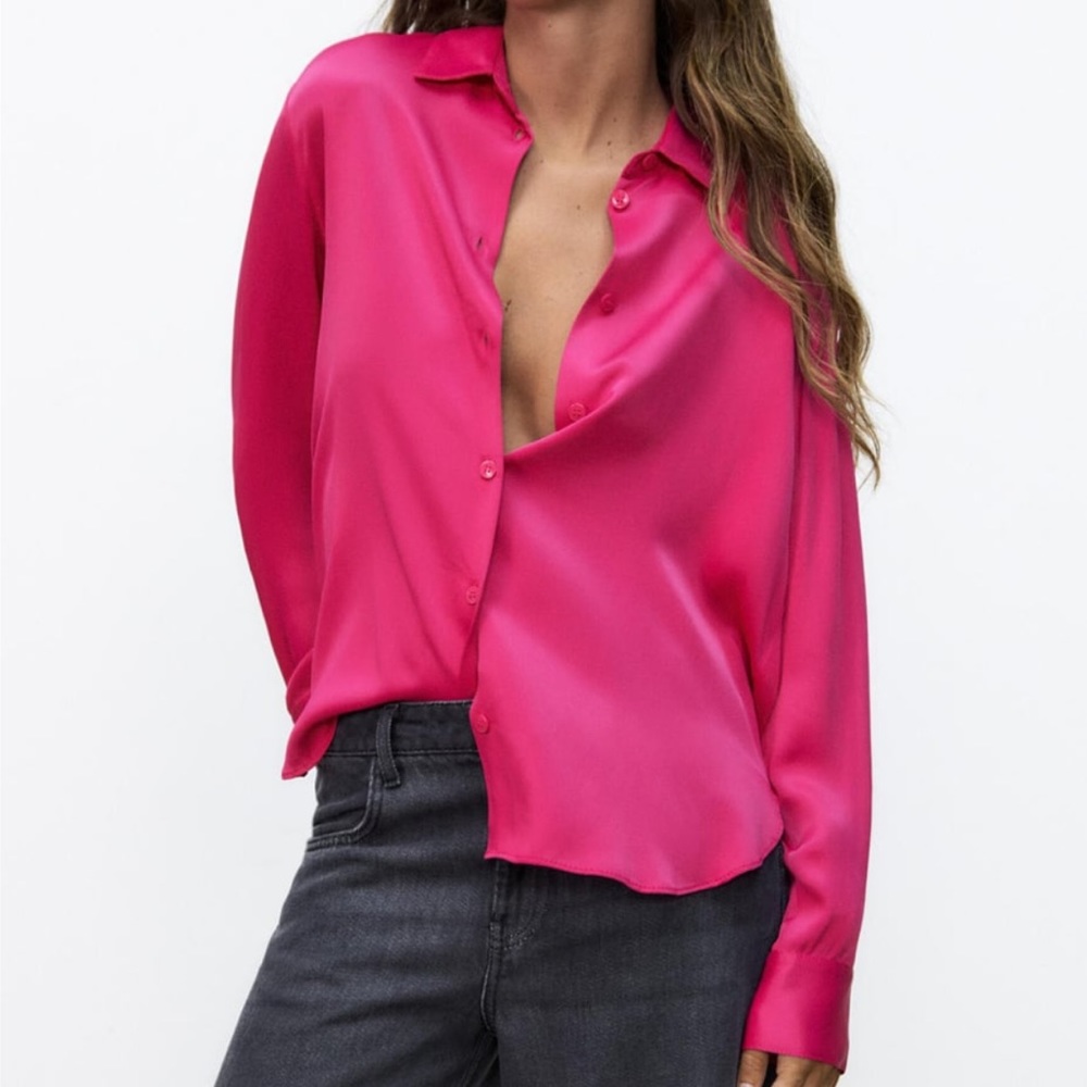 Zara satin effect shirt. NWT.